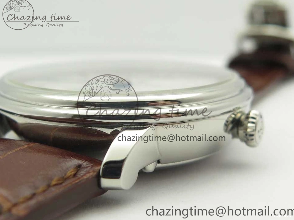0712 Upgraded Villeret Quantième Complet 8 Jours SS Complicated Function OMF 1:1 Best Edition White Dial on Brown Leather Strap A 7983